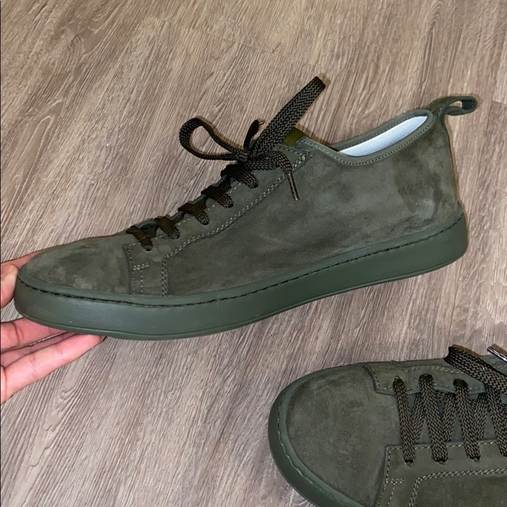Men’s Santoni Green Suede sneakers